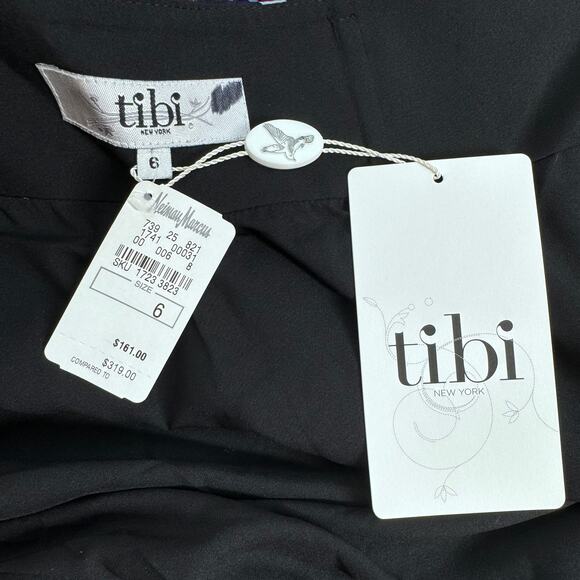 Tibi Strapless Paisley Print Silk Lurex Empire Babydoll Mini Dress Women's 6 NWT - Picture 5 of 10